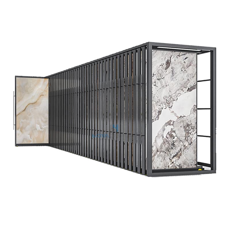 Customized Flat Pushing Ceramic Continuous Pattern Slab Stone Marble Sliding Metal Rack